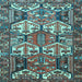 Square Persian Light Blue Traditional Rug, tr4235lblu