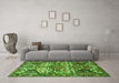 Machine Washable Persian Green Traditional Area Rugs in a Living Room,, wshtr4235grn