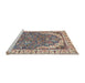 Sideview of Machine Washable Traditional Tan Brown Rug, wshtr4236