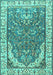 Animal Turquoise Traditional Rug, tr4236turq