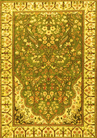 Animal Yellow Traditional Rug, tr4236yw