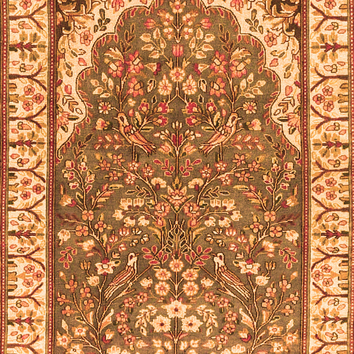 Serging Thickness of Machine Washable Animal Orange Traditional Area Rugs, wshtr4236org