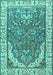 Machine Washable Animal Turquoise Traditional Area Rugs, wshtr4236turq