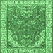 Square Machine Washable Animal Emerald Green Traditional Area Rugs, wshtr4236emgrn