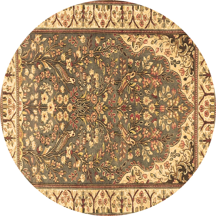 Round Animal Brown Traditional Rug, tr4236brn