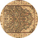 Round Animal Brown Traditional Rug, tr4236brn