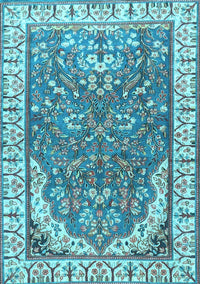 Animal Light Blue Traditional Rug, tr4236lblu