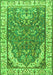 Serging Thickness of Machine Washable Animal Green Traditional Area Rugs, wshtr4236grn