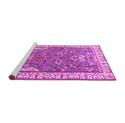 Sideview of Machine Washable Animal Pink Traditional Rug, wshtr4236pnk