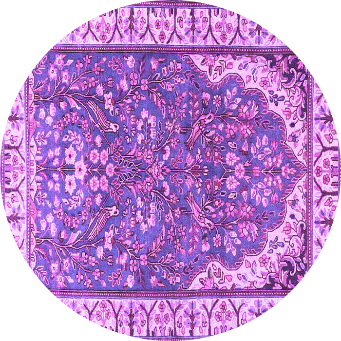 Round Machine Washable Animal Purple Traditional Area Rugs, wshtr4236pur