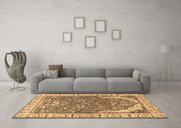 Machine Washable Animal Brown Traditional Rug in a Living Room,, wshtr4236brn