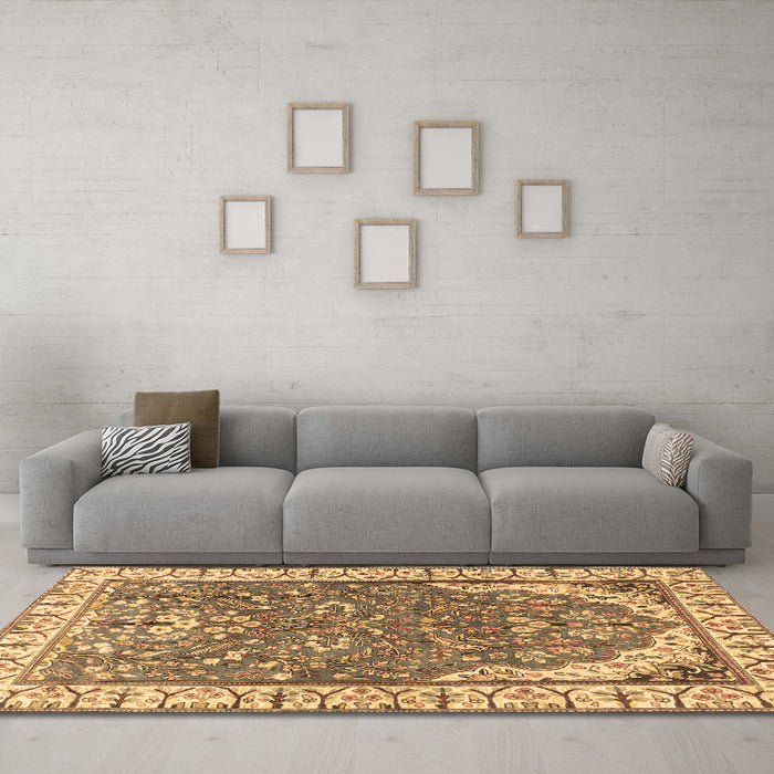 Machine Washable Animal Brown Traditional Rug in a Living Room,, wshtr4236brn