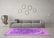 Machine Washable Animal Purple Traditional Area Rugs in a Living Room, wshtr4236pur