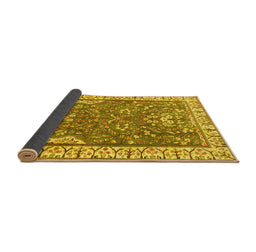 Sideview of Animal Yellow Traditional Rug, tr4236yw