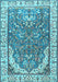 Machine Washable Animal Light Blue Traditional Rug, wshtr4236lblu