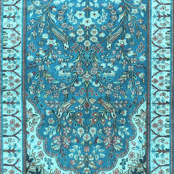 Machine Washable Animal Light Blue Traditional Rug, wshtr4236lblu