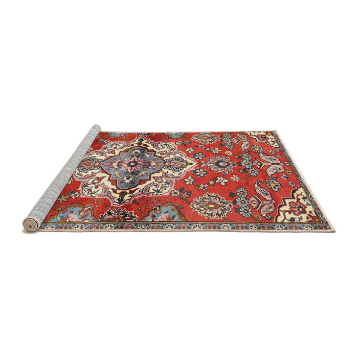Sideview of Machine Washable Traditional Camel Brown Rug, wshtr4237