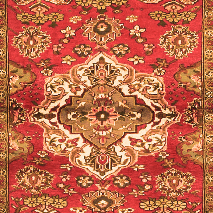 Serging Thickness of Machine Washable Persian Orange Traditional Area Rugs, wshtr4237org