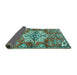Sideview of Persian Turquoise Traditional Rug, tr4237turq