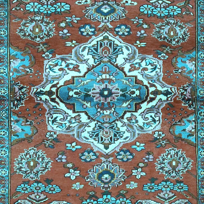 Machine Washable Persian Light Blue Traditional Rug, wshtr4237lblu