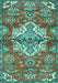 Machine Washable Persian Turquoise Traditional Area Rugs, wshtr4237turq