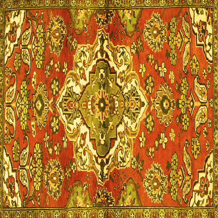 Square Persian Yellow Traditional Rug, tr4237yw