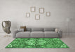 Machine Washable Persian Emerald Green Traditional Area Rugs in a Living Room,, wshtr4237emgrn