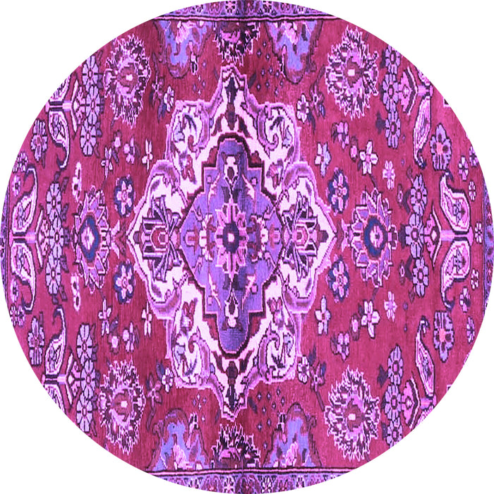 Round Persian Purple Traditional Rug, tr4237pur