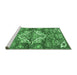 Sideview of Machine Washable Persian Emerald Green Traditional Area Rugs, wshtr4237emgrn