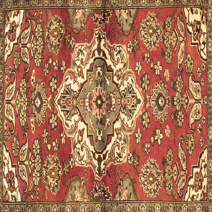 Square Machine Washable Persian Brown Traditional Rug, wshtr4237brn