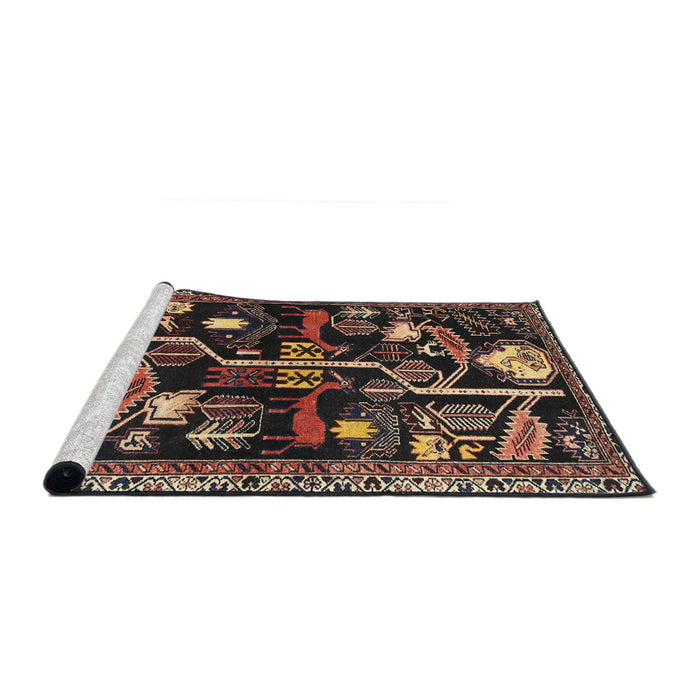 Sideview of Machine Washable Traditional Orange Salmon Pink Rug, wshtr4238