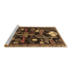 Sideview of Machine Washable Animal Brown Traditional Rug, wshtr4238brn