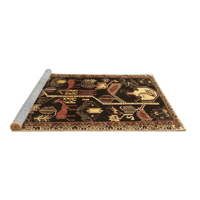 Sideview of Machine Washable Animal Brown Traditional Rug, wshtr4238brn