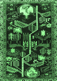 Animal Emerald Green Traditional Rug, tr4238emgrn