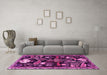 Machine Washable Animal Pink Traditional Rug in a Living Room, wshtr4238pnk