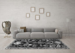 Machine Washable Animal Gray Traditional Rug in a Living Room,, wshtr4238gry