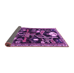 Sideview of Animal Purple Traditional Rug, tr4238pur