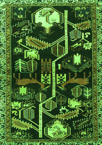 Animal Green Traditional Rug, tr4238grn