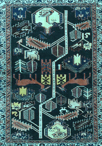 Animal Light Blue Traditional Rug, tr4238lblu