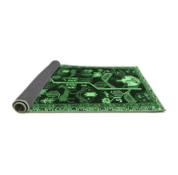 Sideview of Animal Emerald Green Traditional Rug, tr4238emgrn