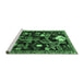 Sideview of Machine Washable Animal Emerald Green Traditional Area Rugs, wshtr4238emgrn