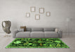 Machine Washable Animal Green Traditional Area Rugs in a Living Room,, wshtr4238grn