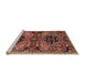 Sideview of Machine Washable Traditional Saffron Red Rug, wshtr4239