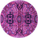 Round Persian Purple Traditional Rug, tr4239pur