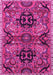 Machine Washable Persian Pink Traditional Rug, wshtr4239pnk