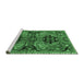 Sideview of Machine Washable Persian Emerald Green Traditional Area Rugs, wshtr4239emgrn