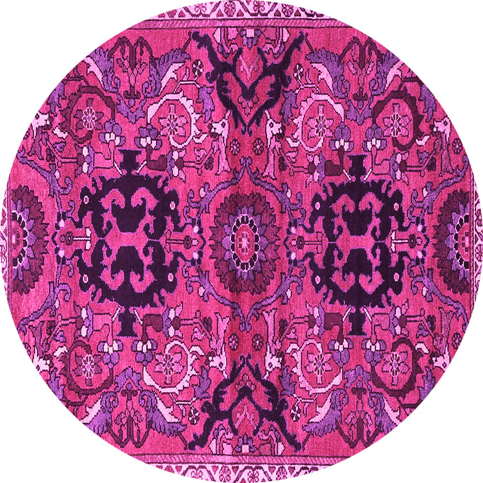 Round Persian Pink Traditional Rug, tr4239pnk