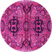 Round Persian Pink Traditional Rug, tr4239pnk