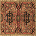 Square Persian Brown Traditional Rug, tr4239brn