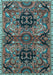 Machine Washable Persian Light Blue Traditional Rug, wshtr4239lblu